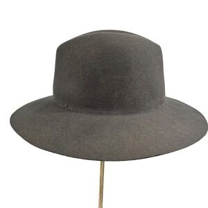 Janessa Leone Hayden Wool Fedora Hat Gray Women's Large